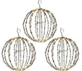 3-Pack 12 in LED Christmas Light Balls, Indoor or Outdoor