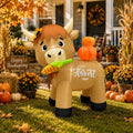 5 ft Harvest Highland Cow Thanksgiving Inflatable