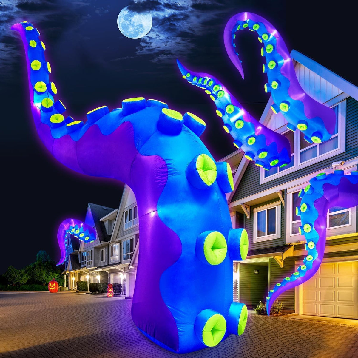 16 ft Giant Octopus Tentacles Halloween Inflatable, LED