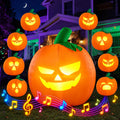 5 ft Projector-Face Pumpkin Halloween Inflatable with Music