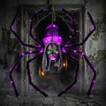 52 in Lighted Skull Face Spider with Flashing Eyes, 70 LEDs