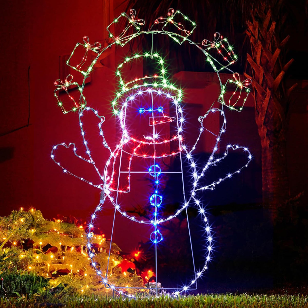 5 ft Animated Juggling Snowman Christmas Display, 358 LEDs