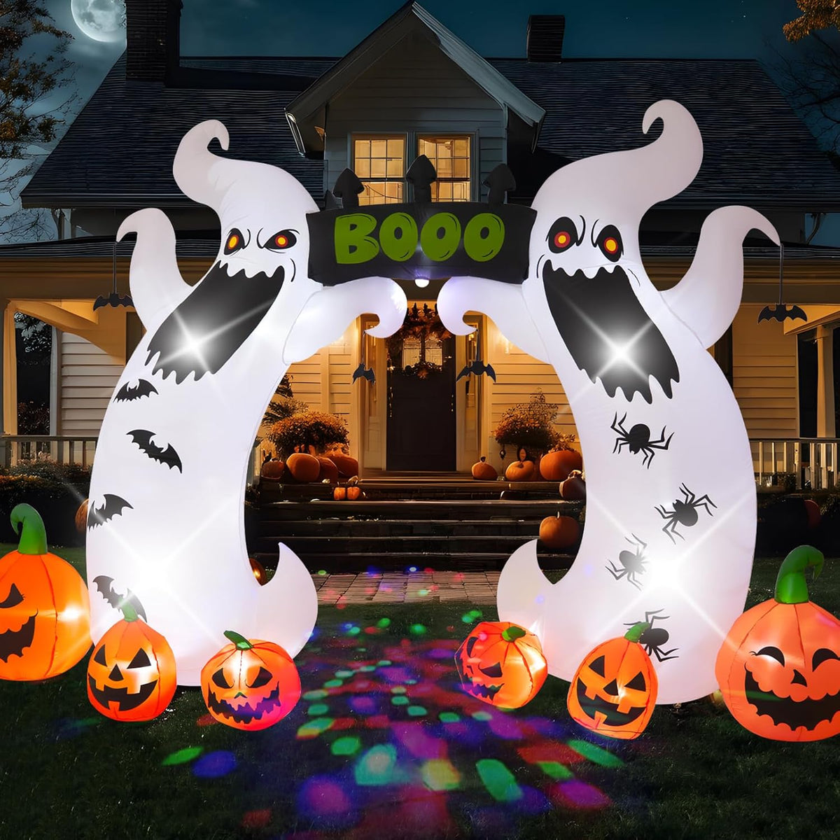 16 ft Ghost Halloween Archway Inflatable with Rotating Lights