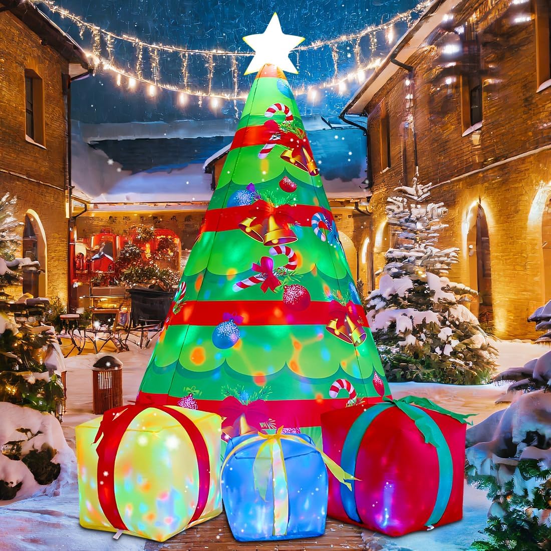 7 ft Christmas Tree and Present Box Inflatable with LEDs