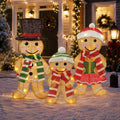 3-Piece 28 in Lighted Gingerbread Family Christmas Yard Decor